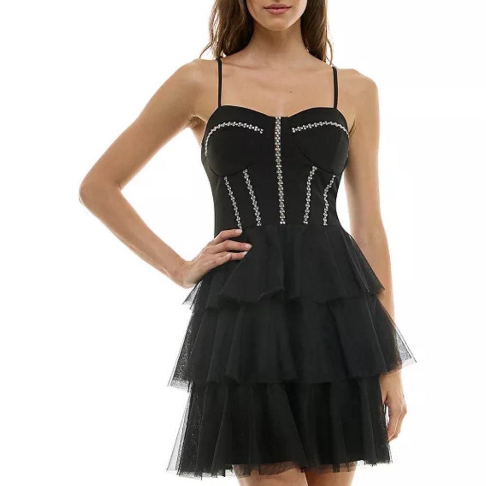 Elegant Black Tiered Dress